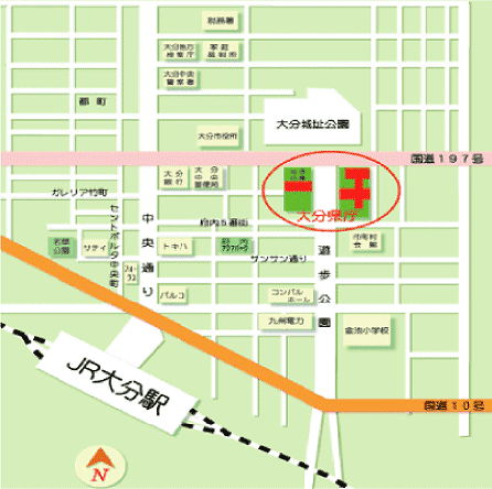 大分県庁周辺地図